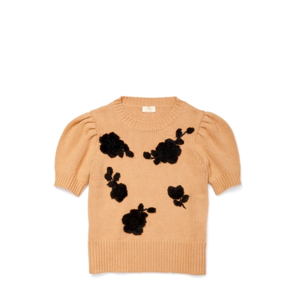 Kate Spade Appliqué Short Sleeve Sweater, Size S